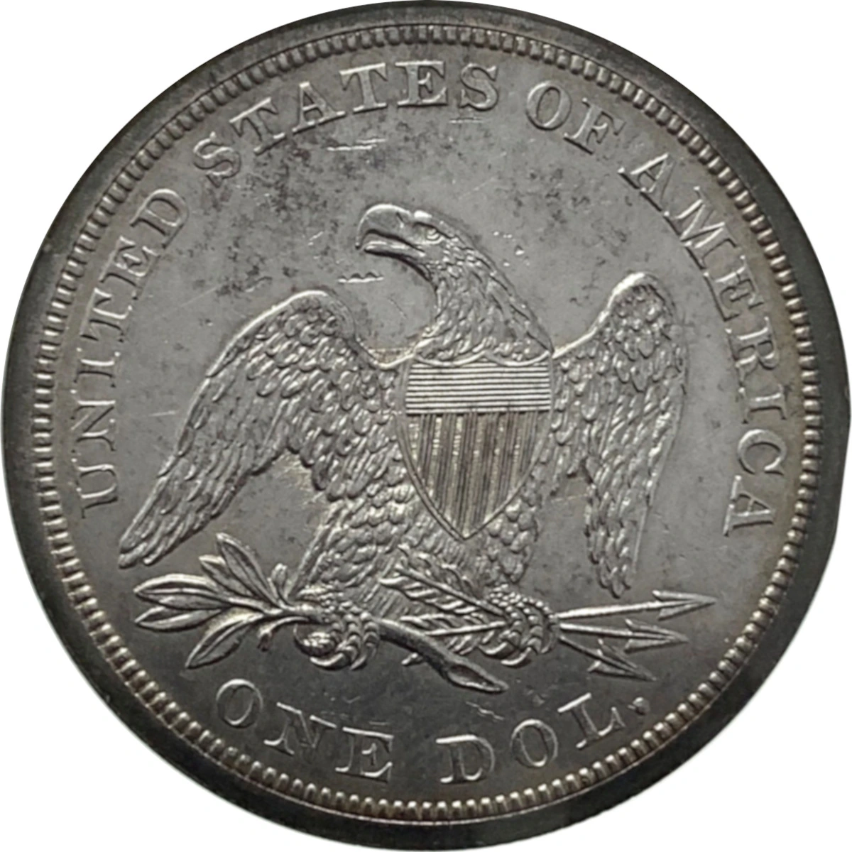 1844-$1-Liberty-Seated-Dollar-#1---Osburn-Cushing-1,-R2